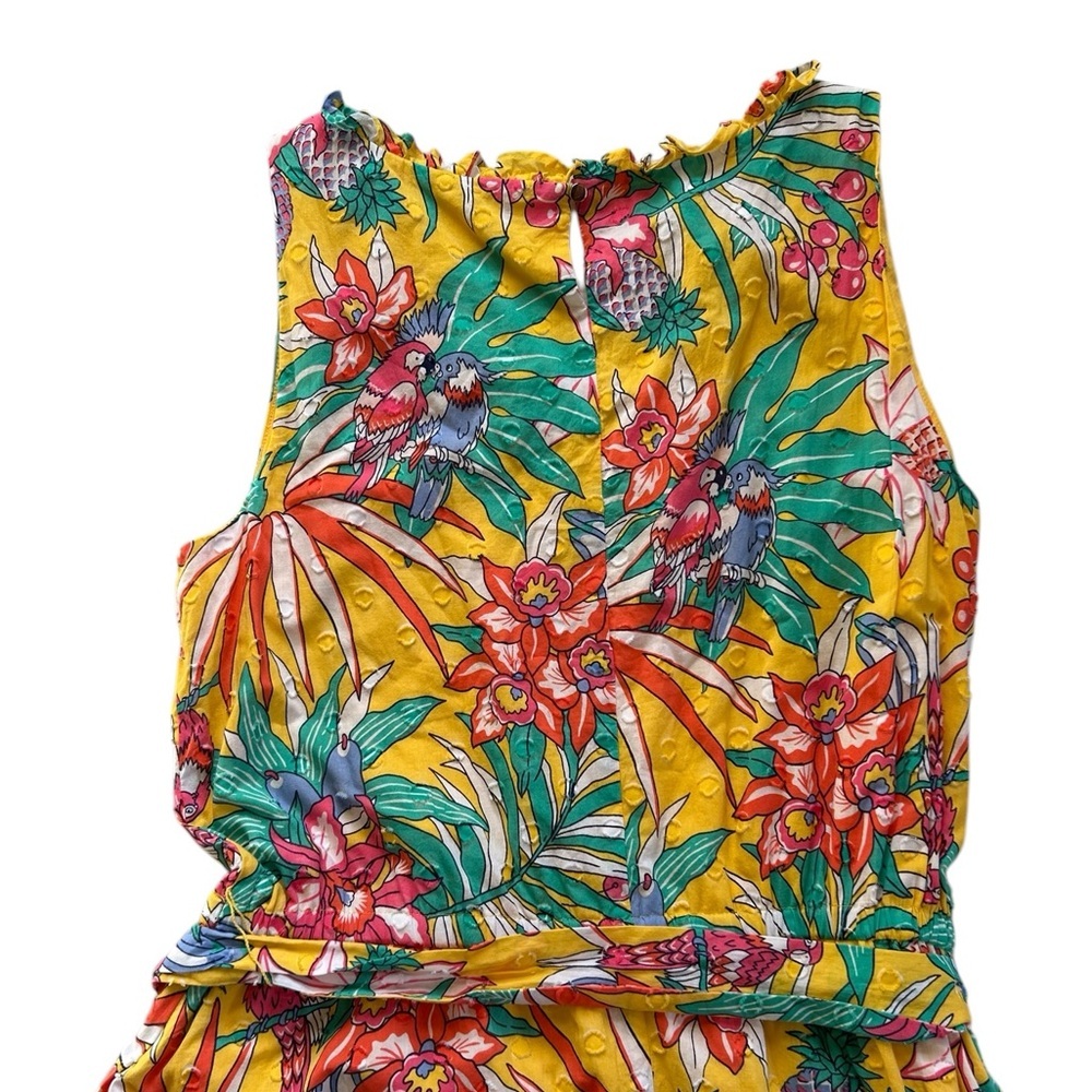 Talbots size 14 Textured Floral SMOCKED BELTED FIT & FLARE MIDI DRESS - Picture 13 of 16